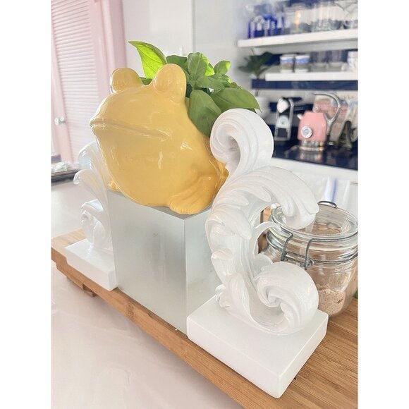 VTG FROG Planter Yellow Pottery 7"L x 5.5"Wx5"H Ceramic House Plants Vase - Picture 8 of 8